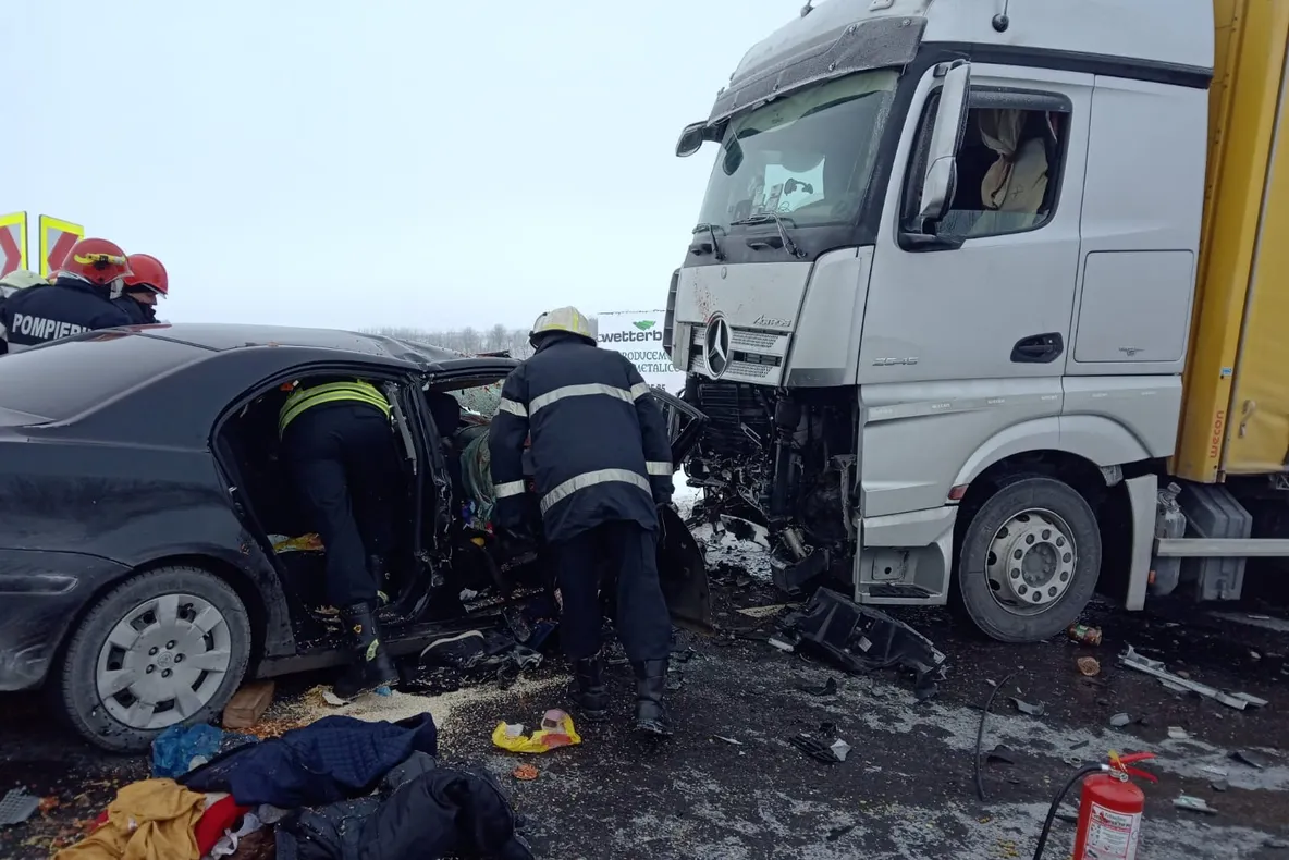 FOTO + VIDEO Accident GRAV, pe DN 1