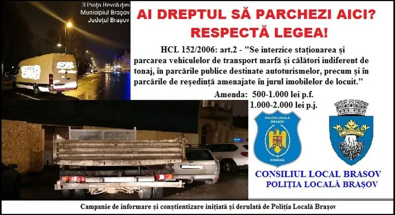 Campanie împotriva celor care  parchează neregulamentar