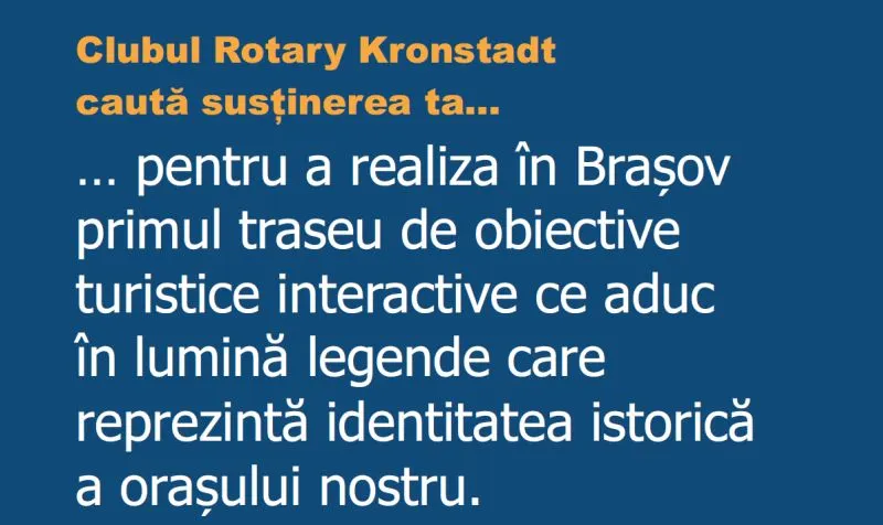 Clubul Rotary Kronstadt readuce la viață legende ale comunității brașovene