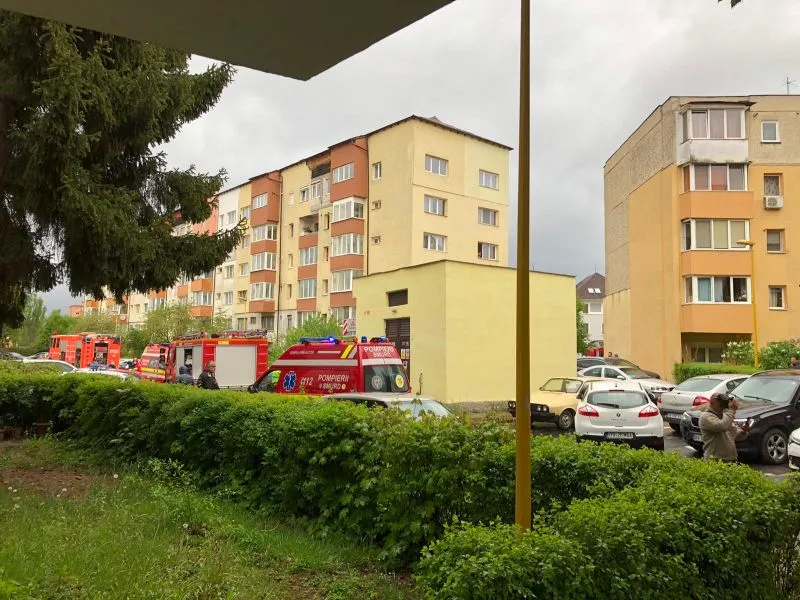 Incendiu în zona CEC Bank din Brașov