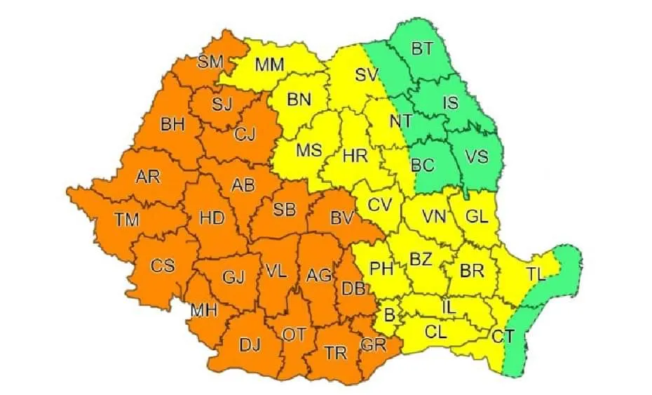 Se extinde avertizarea meteo de vreme severă!