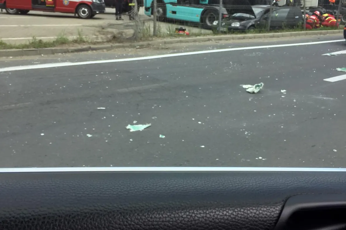 Accident rutier pe DN73! Trafic BLOCAT