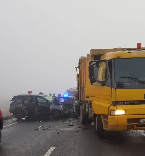 VIDEO Momentul producerii carambolului de pe Ocolitoarea Brașovului