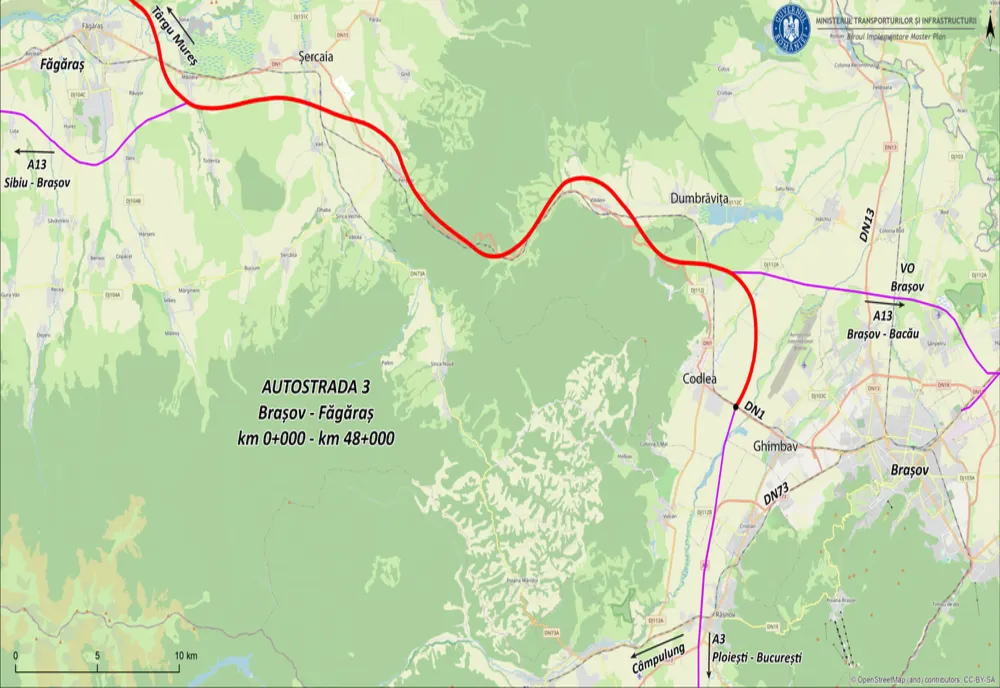 Ministrul Drulă anunță semnarea contractului pentru proiectarea a 48 de kilometri de autostradă între Sibiu și Brașov