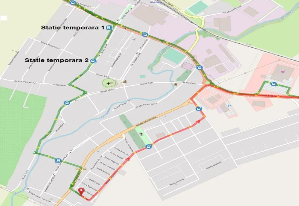 Traseu deviat, temporar, pentru linia 210