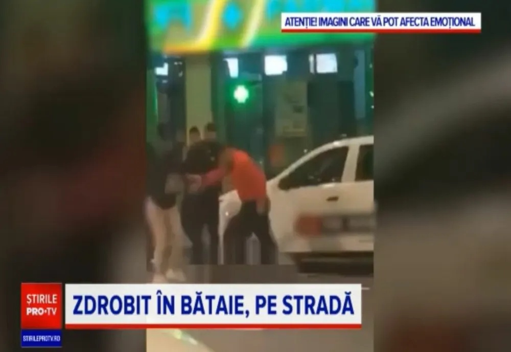 VIDEO Violență fără margini! Aproape de tragedie, în fața unui club din Brașov!