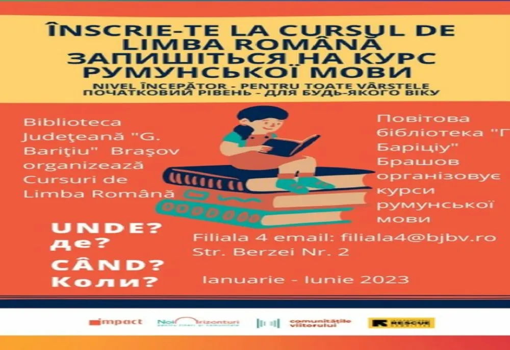 Cursuri gratuite de limba română, pentru ucraineni și nu numai, la Biblioteca Județeană din Brașov