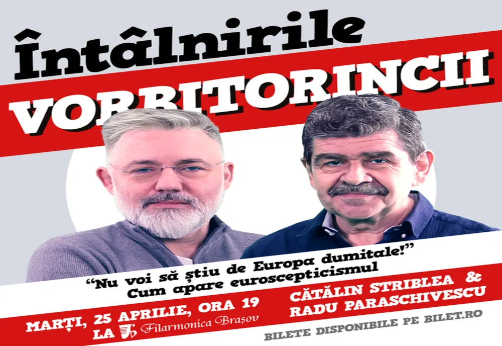 Radu Paraschivescu și Cătălin Striblea vin la Filarmonica Brașov, pe 25 aprilie