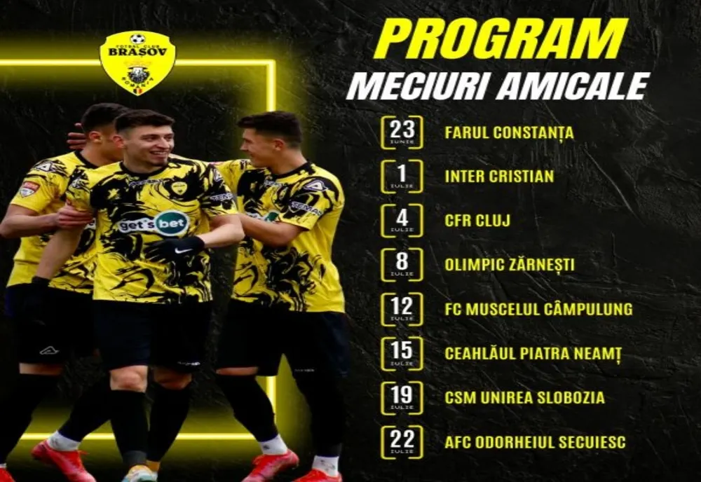 Un nou amical "de lux" pentru FC Brașov. Duel Hagi - Alexa chiar în debutul pregătirilor!