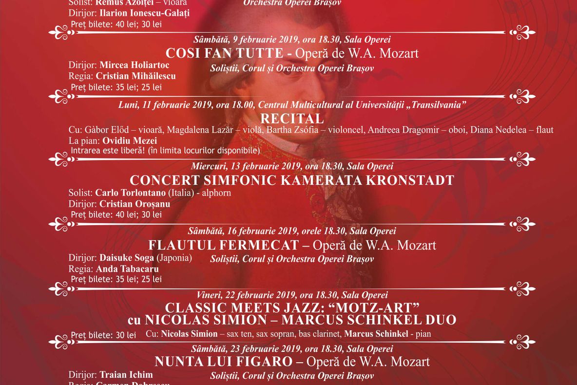 A început Festivalul Internațional W.A. Mozart, la Opera Brașov