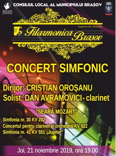 Seară Mozart, astăzi, la Filarmonica Brașov