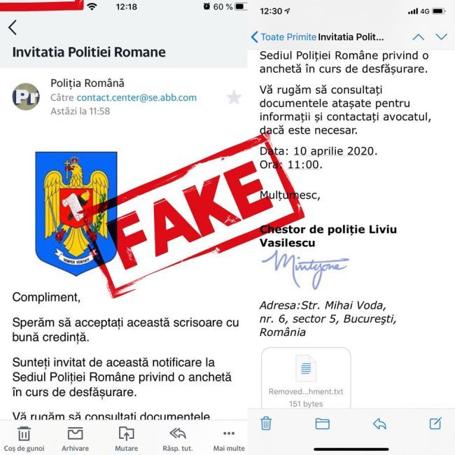 Poliția avertizează! Informații FALSE în spațiul public!