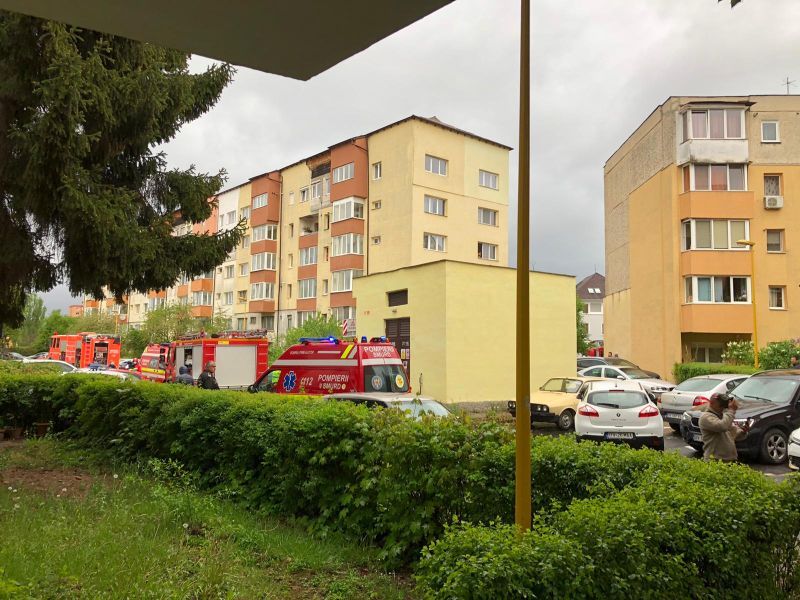 Incendiu în zona CEC Bank din Brașov
