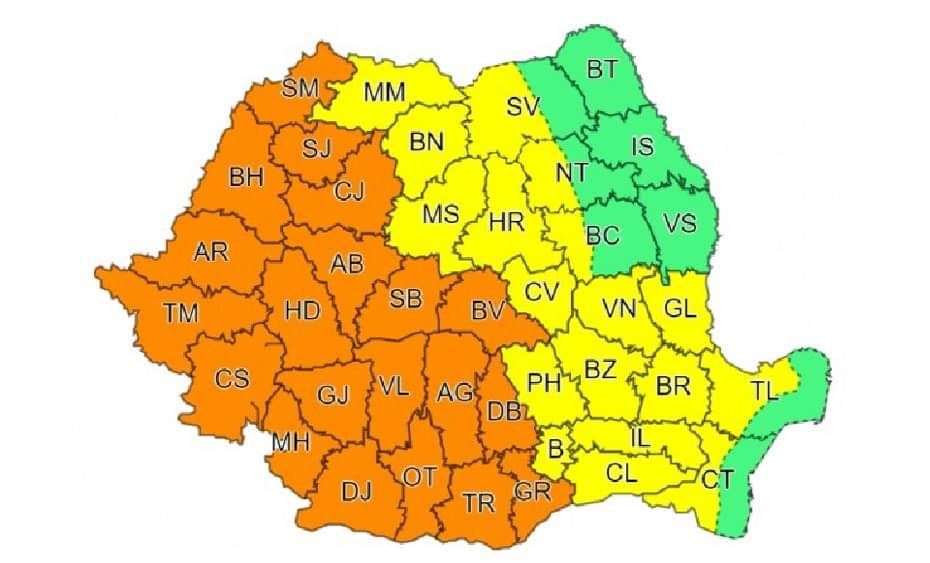 Se extinde avertizarea meteo de vreme severă!