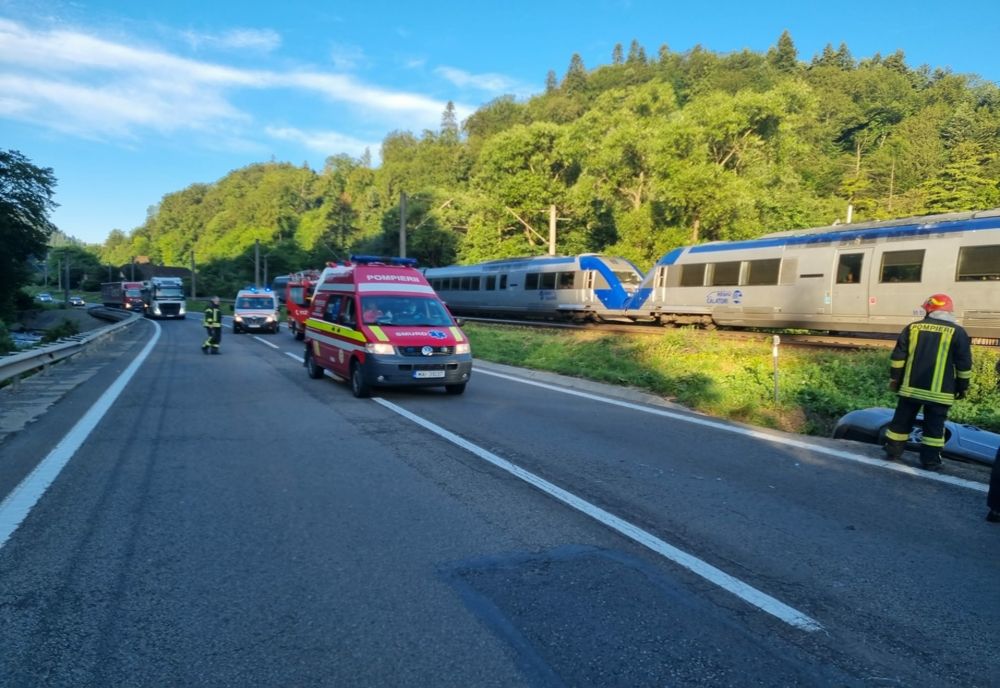 Autoturism răsturnat pe DN1