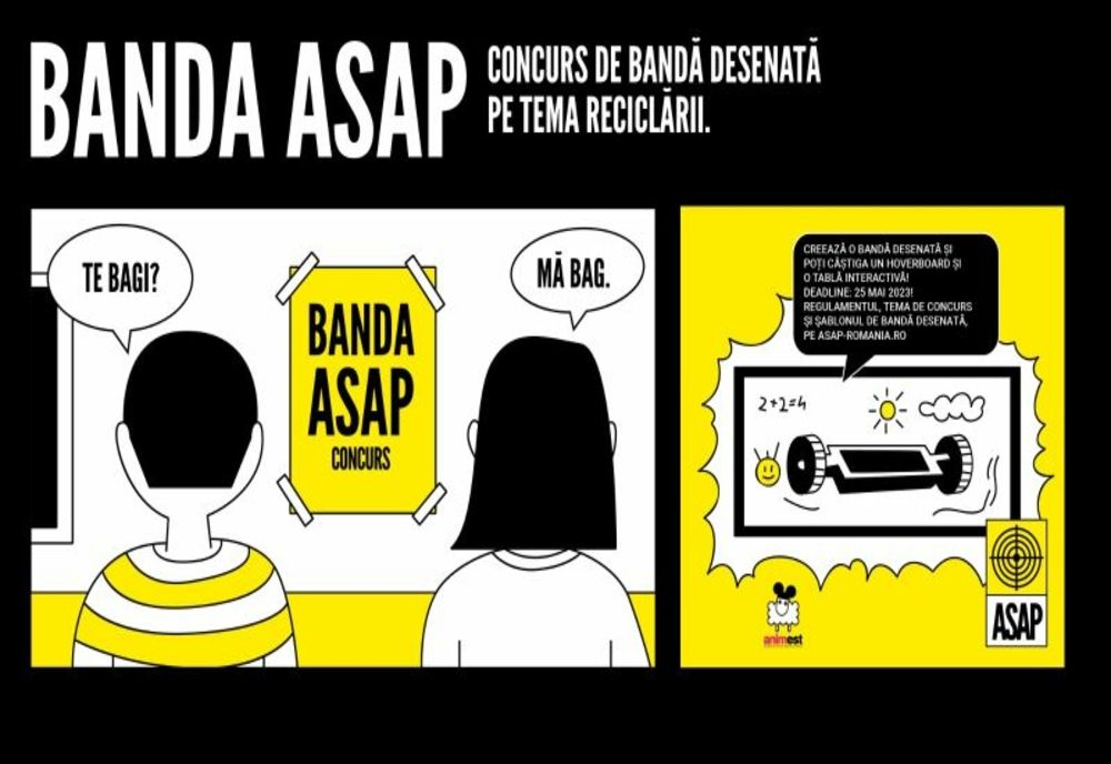 Concurs de benzi desenate pe tema reciclării, pentru elevii din Brașov, organizat de ASAP România, în parteneriat cu Animest