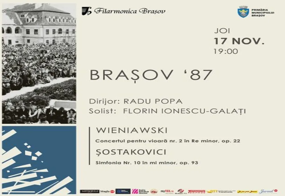 Concert dedicat Revoltei de la Brașov, joi seară, la Filarmonica Brașov
