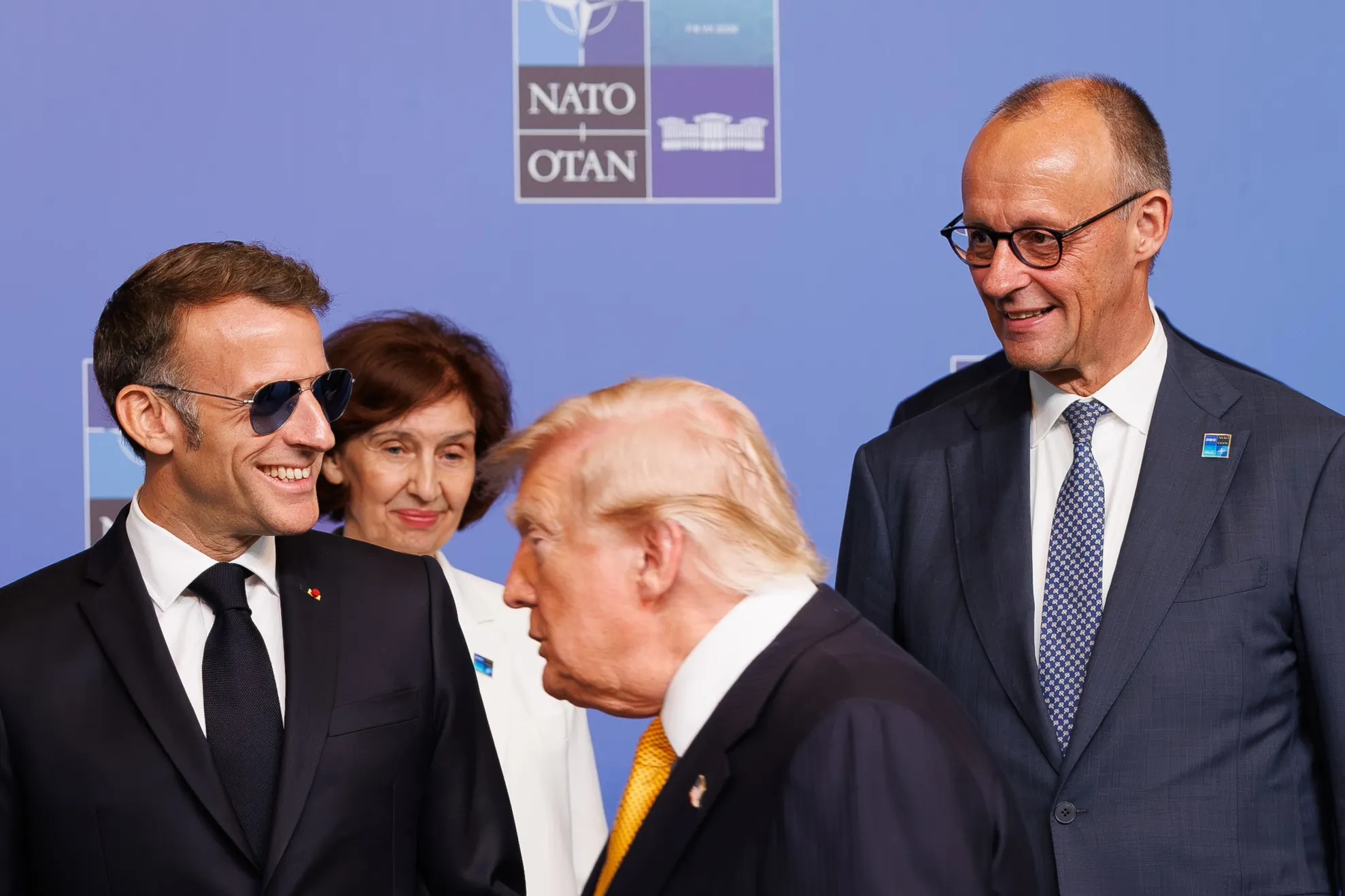 Macron, Trump și Merz la Summitul NATO/ Profimedia