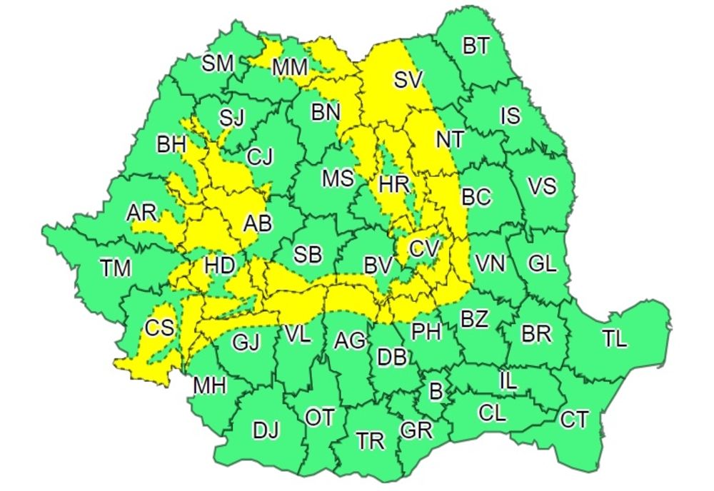 Se prelungește CODUL GALBEN de ninsori și viscol, până duminică seara