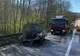 Autoturism în flăcări, pe DN13. Trafic blocat!