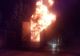 Autoutilitară distrusă de flăcări (VIDEO)